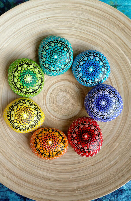 Csakra kő kollekció - Festett csakra kő ajándék nőknek